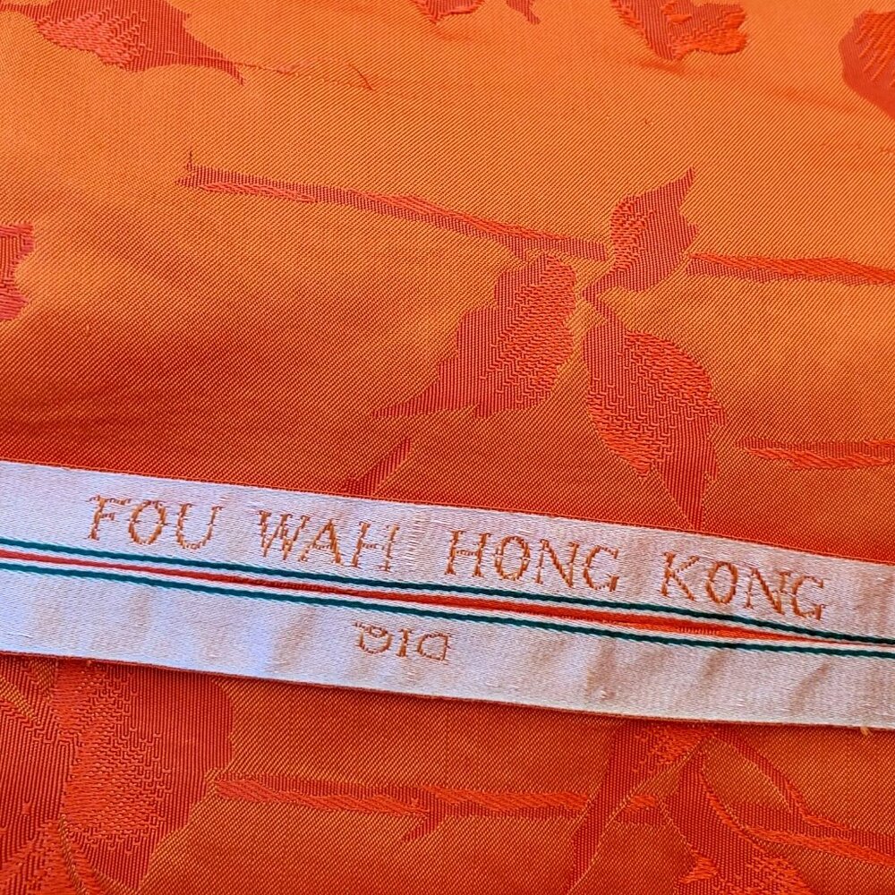 60s Vintage Maxi Skirt Set Size 4 Orange Silk Brocade Made in Hong Kong NWOT DOS - Picture 7 of 13